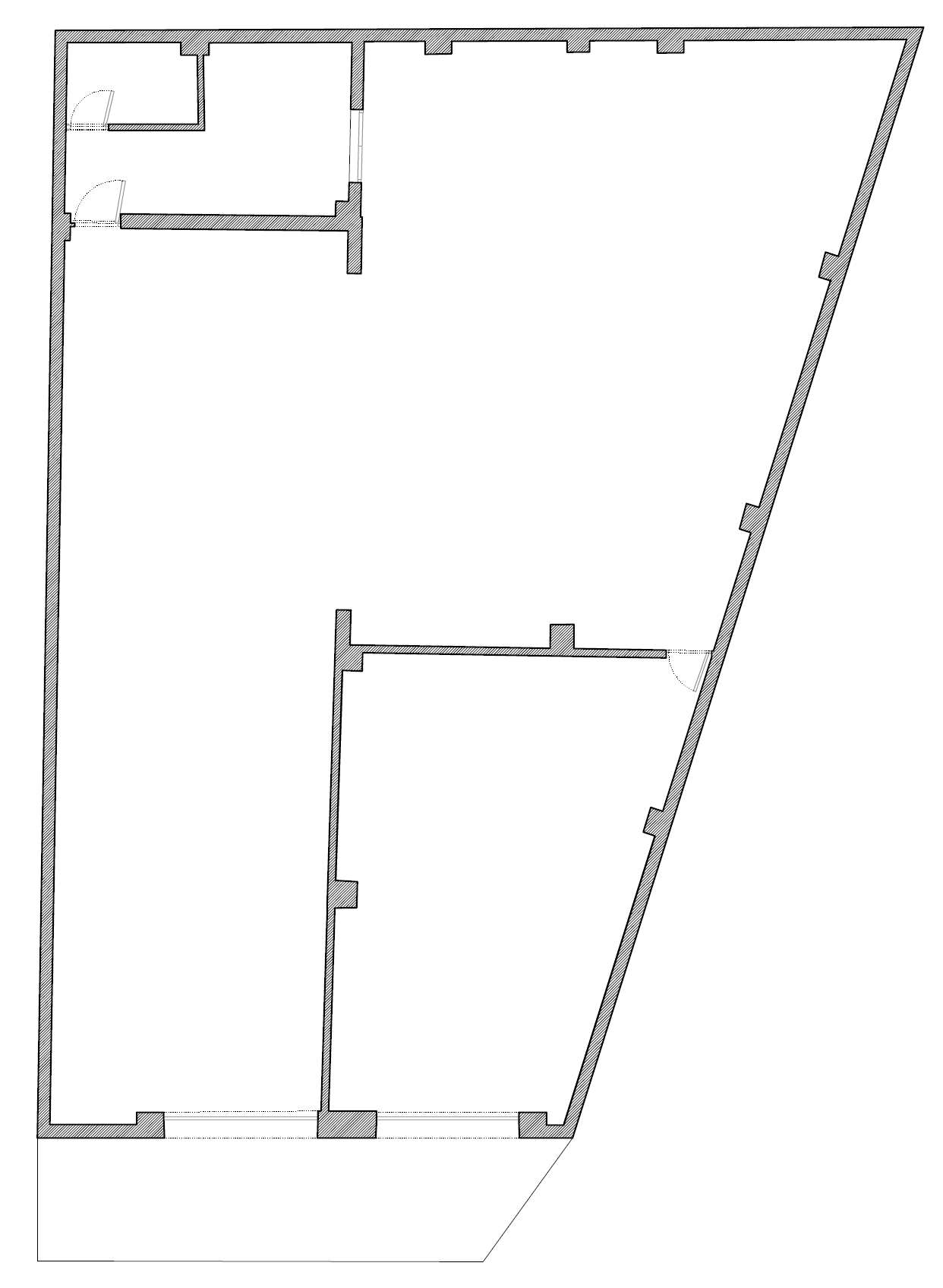 Plano del estado previo del inmueble en Castalla