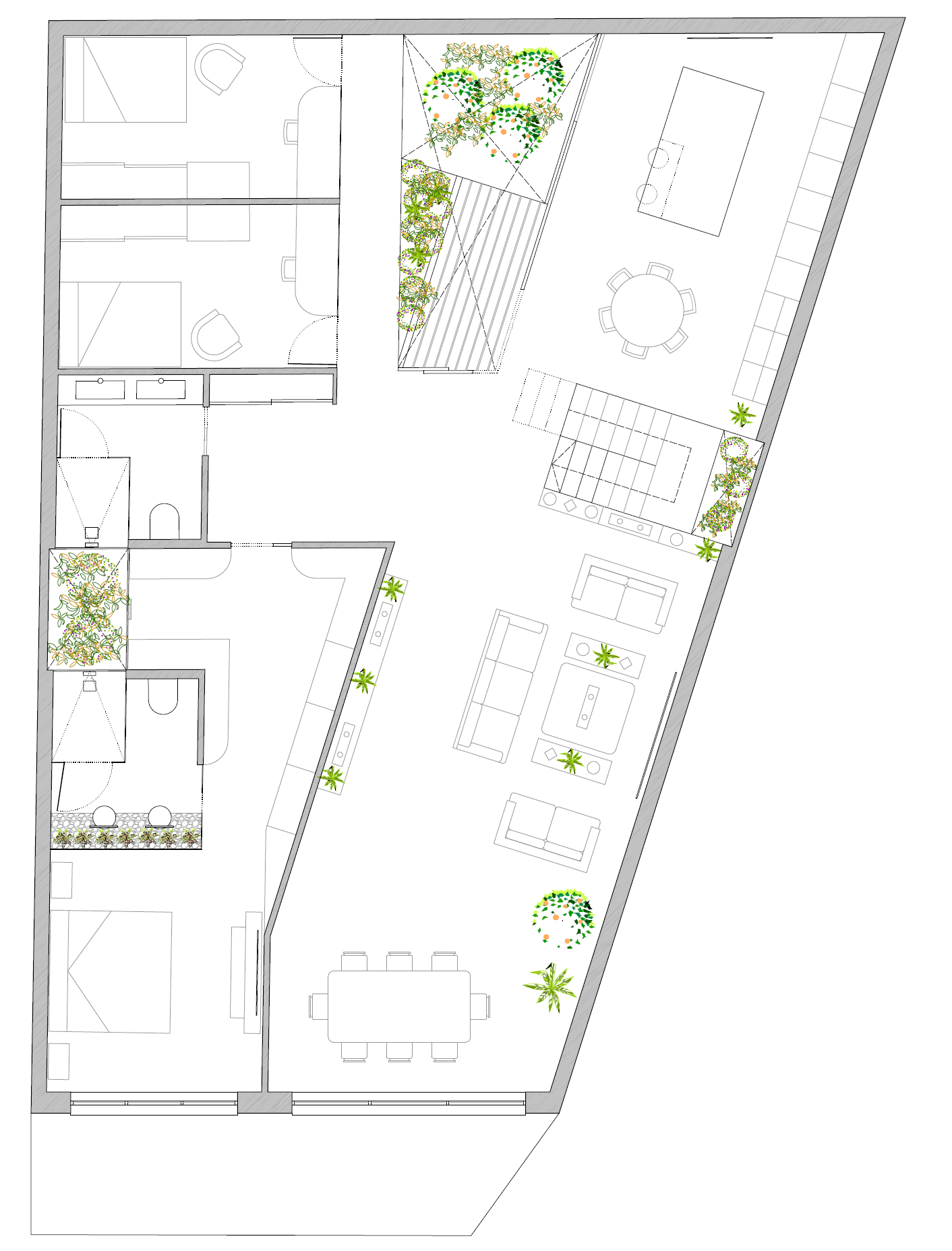 Plano de la propuesta conceptual de Casa Cristina y Álvaro